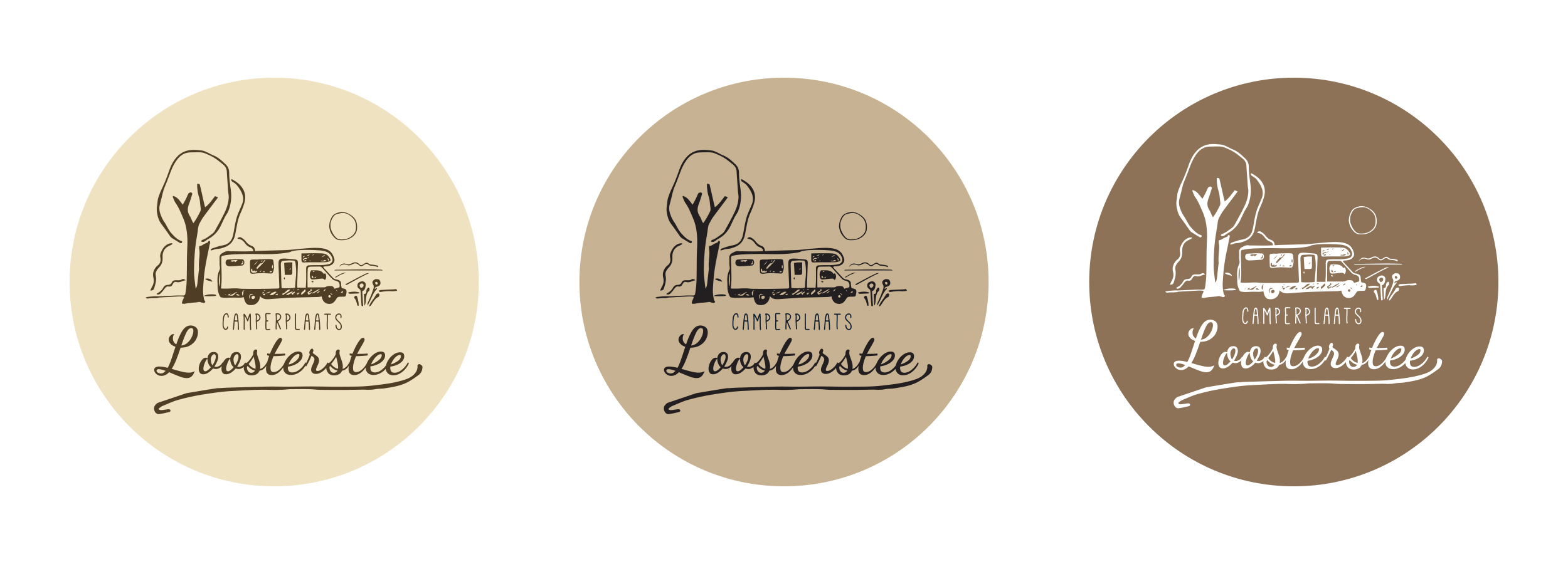 Logo variaties camperplaats Loosterstee door JantyDesign