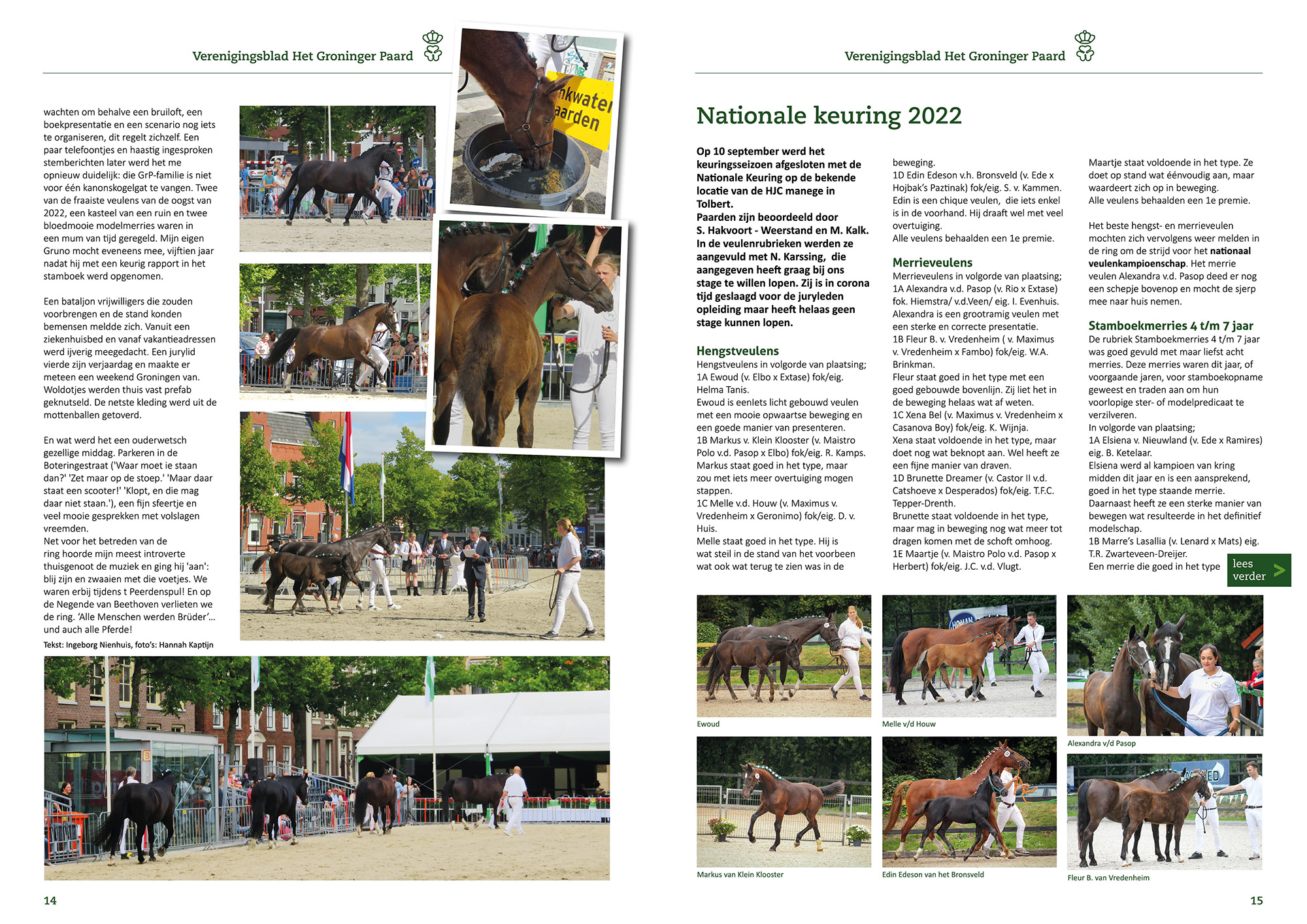 Ontwerp tekstpagina magazine Het Groninger Paard door JantyDesign